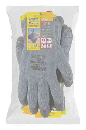 Перчатки хлопчатобумажные MASTERTOOL CRINKLE LATEX COTTON утепленные латексным покрытием ладони 10.5 Харків