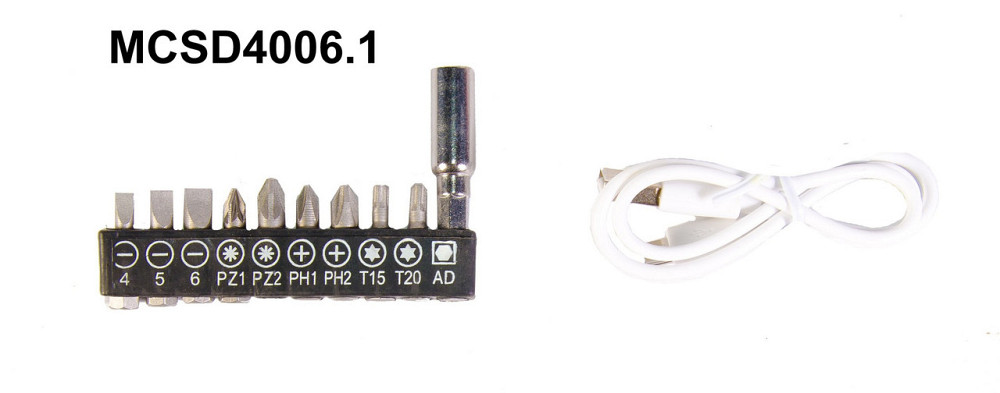 Отвертка MPT аккумуляторная поворотная 4V Li-ion 1.5 А·ч 250 об/мин 3.5 Н·м реверс USB аксессуары 10 Харьков - изображение 10