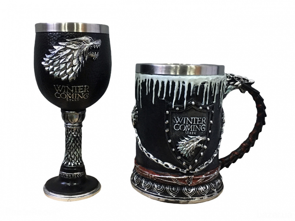 Подарочный Набор Кружка Чашка Бокал 3D Игра Престолов Game Of Thrones Winter Is Coming Stark Старк Київ - зображення 3