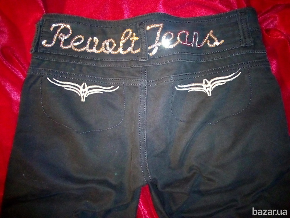 Джинсы черные сияющая надпись Київ - зображення 4