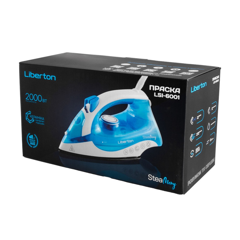 Утюг Liberton LSI-6001 2000 Вт голубой Київ - зображення 7