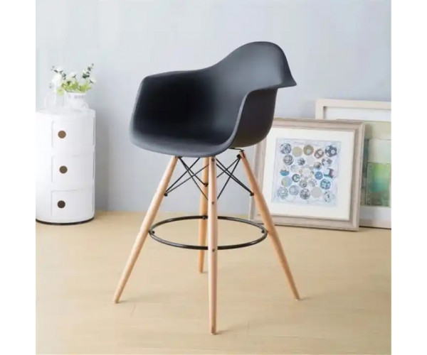 Стілець Тауер Вуд Eames барний високий чорний Дніпро - зображення 4