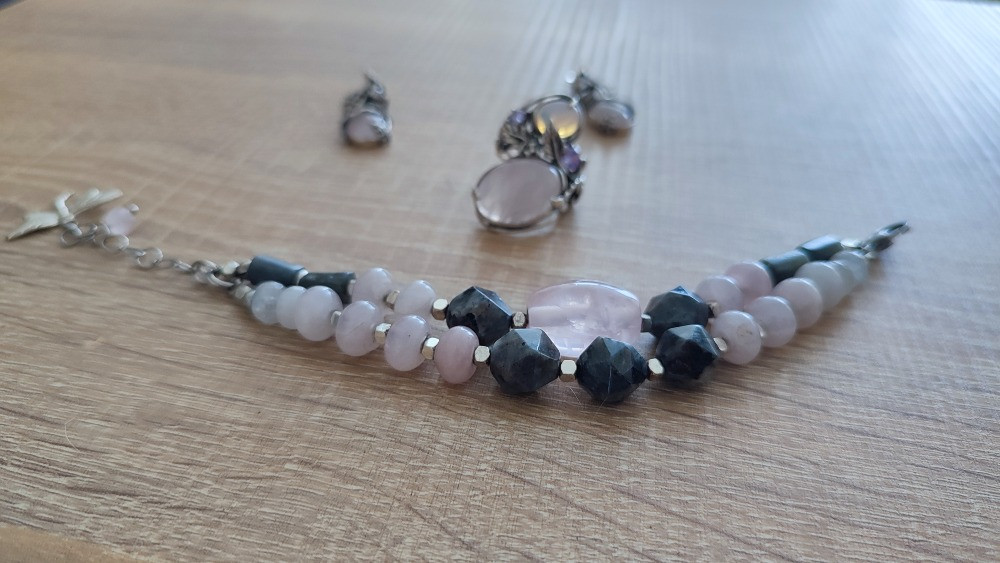 Срібний комплект з рожевим кварцем та опалом Киев - изображение 7