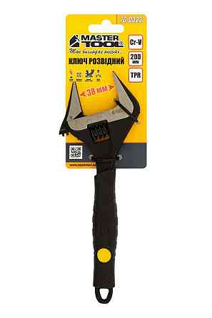 Ключ разводной MASTERTOOL 200 мм 0-38 мм тонкие губки CrV рукоятка с TPR накладкой 76-0322 Харків