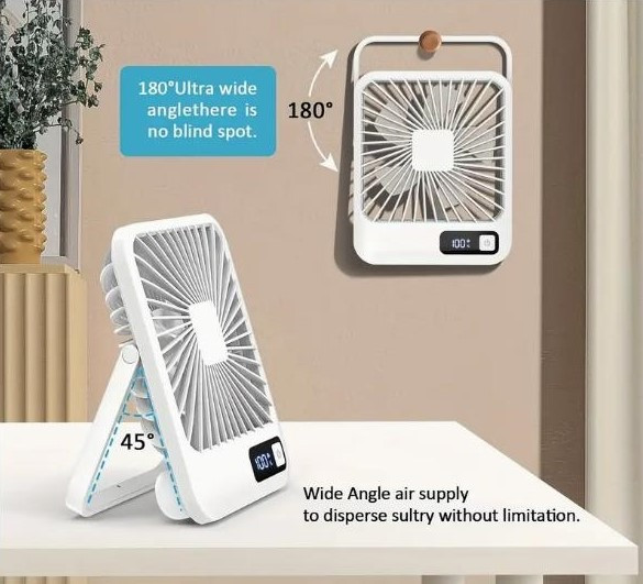 Портативний настільний вентилятор, акумуляторний, час роботи від 10 годин Київ - зображення 2