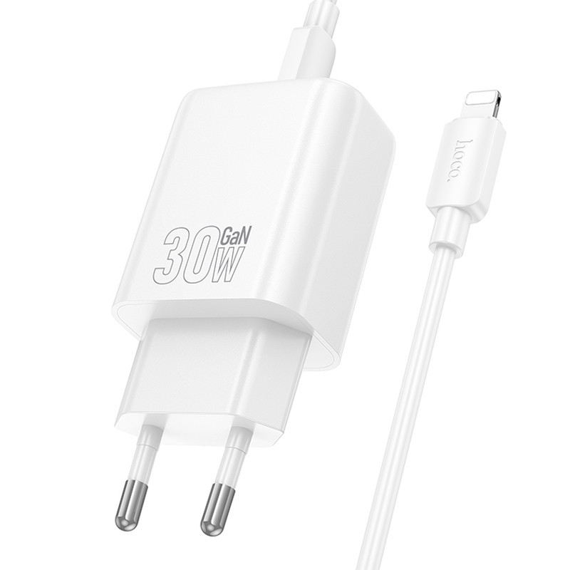 СЗУ Hoco N62 Gentle PD30W (1USB-C) + кабель Type-C to Lightning Херсон - зображення 2