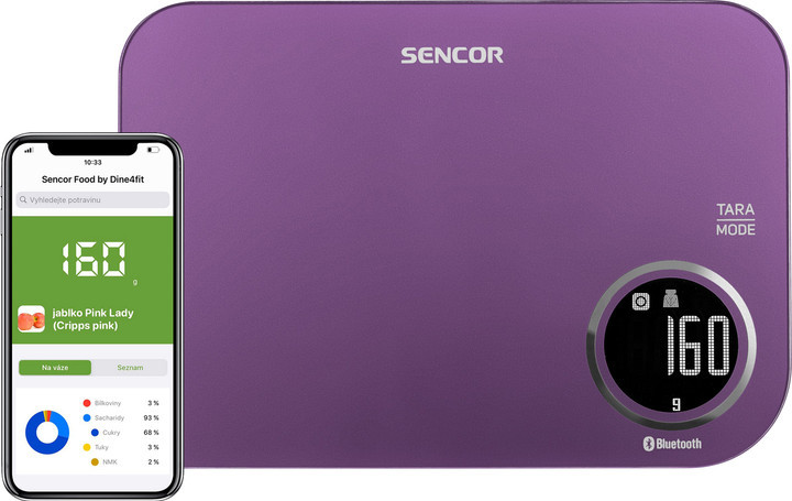 Весы кухонные Sencor SKS7073VT 5 кг фиолетовые Київ - зображення 1