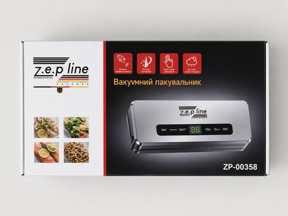 Вакууматор с 20 вакуумными пакетами и рулоном Zepline ZP-00358 200 Вт серебристый Київ - зображення 6