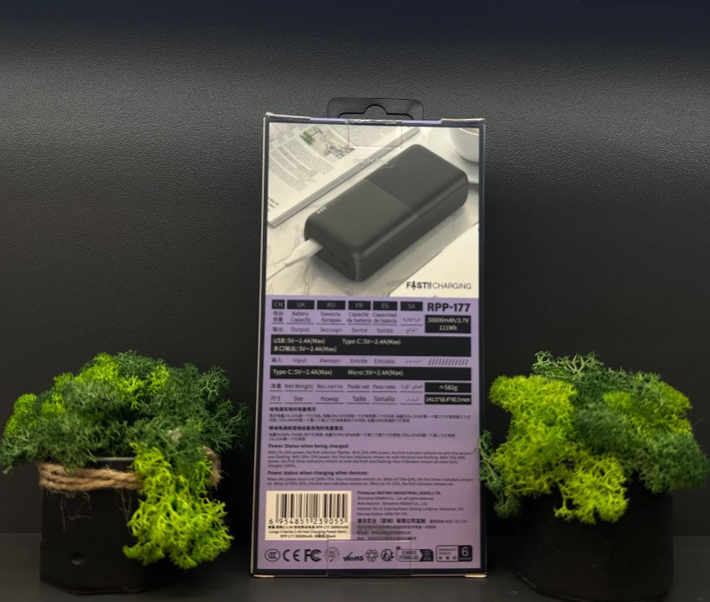 Powerbank Remax RPP-177 30000 mAh | Швидка зарядка | Потужний Чернівці - зображення 5