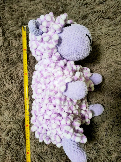Іграшка м'яка в'язана овечка баранчик велика 45 см ручна робота подарунок Нововолынск - изображение 3