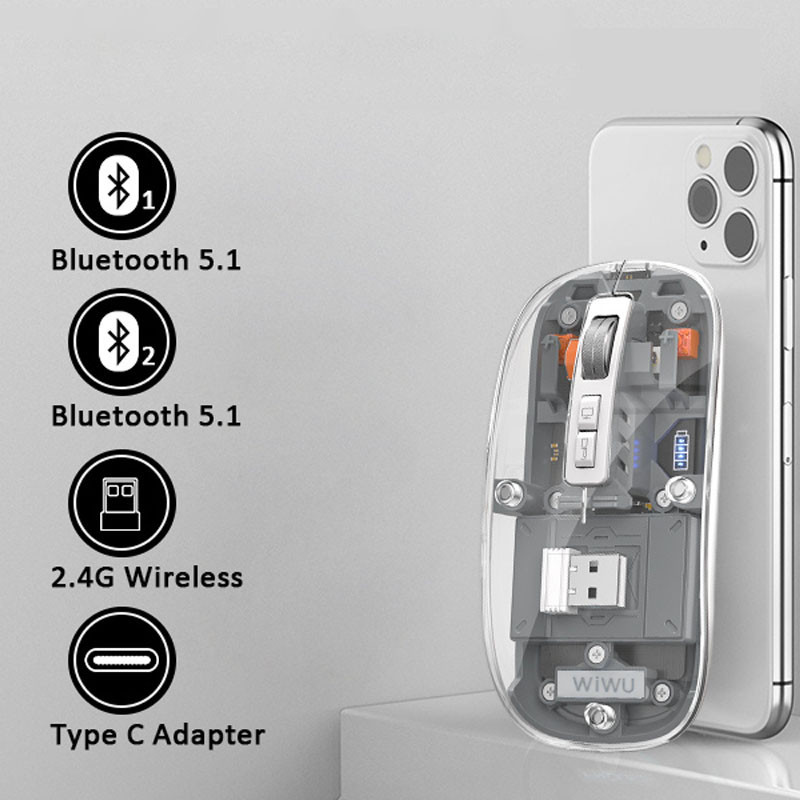 Беспроводная мышь WIWU Crystal WM105 Dual bluetooth+2.4G Херсон - изображение 5
