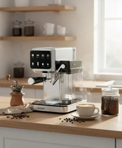 Кофеварка эспрессо MAGIO MG-455 1350 Вт серебристая Київ - зображення 2