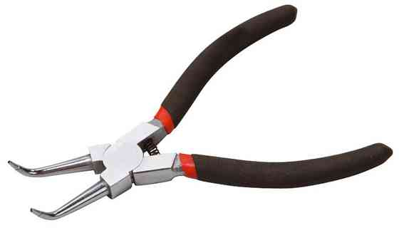 Щипцы изогнутые для внутренних стопорных колец MASTERTOOL 175 мм  C45/HRC 38~48 75-1309 Харків