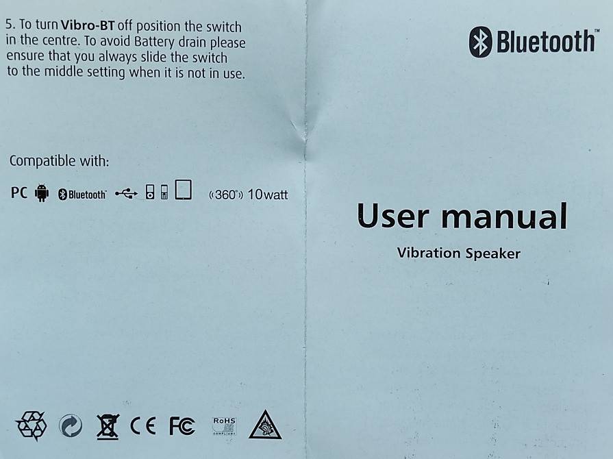 Вібраційна звукова колонка - Vibration Speaker ADIN 10W Київ - зображення 5