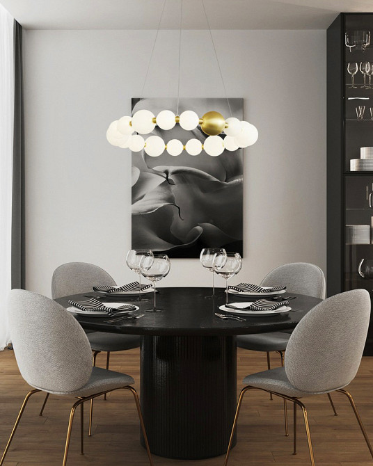 Люстра стельова LED MJ10-800-k Латунь 30-150х82х82 см. Киев - изображение 1