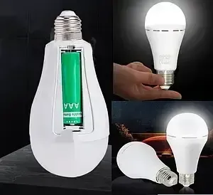 Аварійна світлодіодна лампа 20W з акумулятором на патрон Одеса - зображення 3