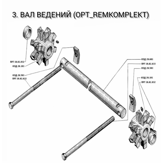 Вал ведений ПРТ-10, ПИМ-40. Зірочка ведена ПРТ-10, ПИМ-40. Зірочка ведуча ПРТ-10, ПИМ-40 Днепр - изображение 4