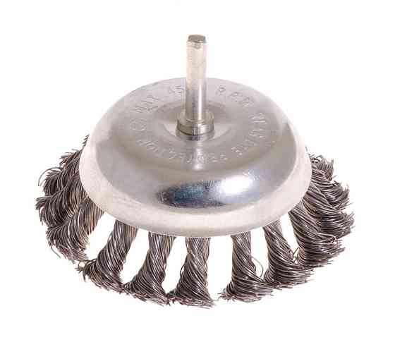 Щетка торцевая MASTERTOOL из плетеной проволоки 100 мм со стержнем 1/4" 19-7310 Харьков