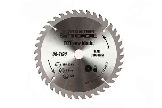 Диск пильный для дерева MASTERTOOL с твердосплавными напайками 185х20х40Т адаптер 20-16 08-7194 Харьков