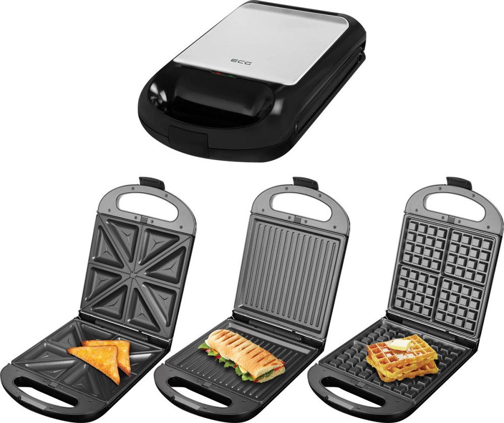 Бутербродница ECG S 4310 QUATTRE 1200 Вт черная Київ - зображення 7