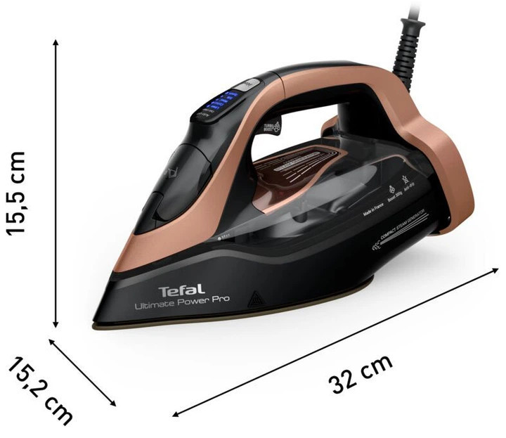 Утюг Tefal Ultimate Power Pro FV9E50E0 3200 Вт черный Київ - зображення 3