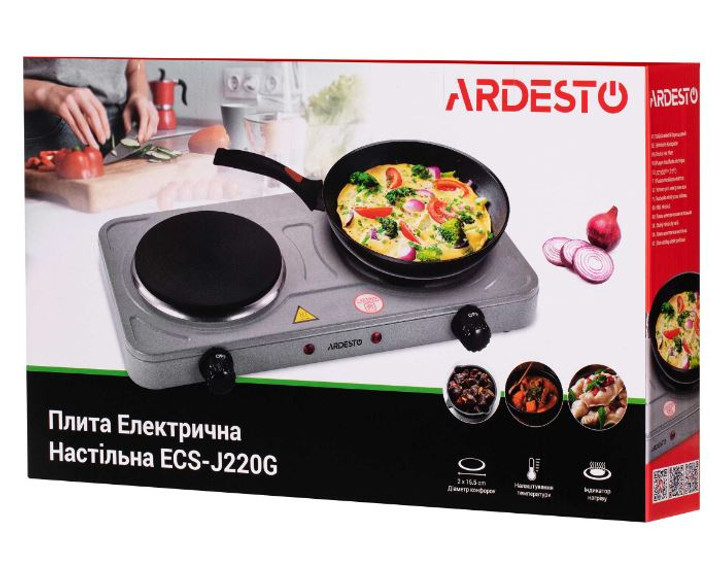 Плита настольная электрическая Ardesto EСS-J220G 2000 Вт серая Киев - изображение 2