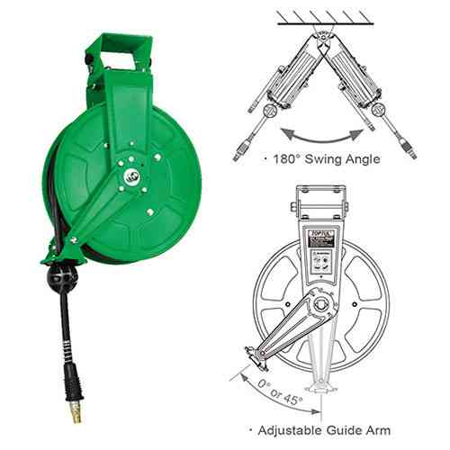 Шланг воздушный на катушке (удлинитель пневматический) 20атм 9,5x16мм, 15м TOPTUL KHBR1015 Харків