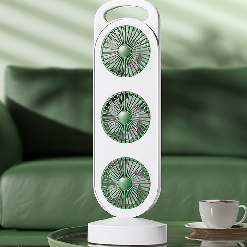 Настольный вентилятор Three Head Fan 1200 mAh Херсон - зображення 2