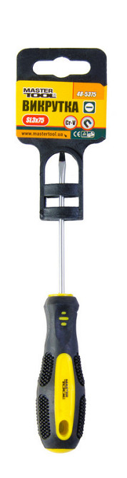 Отвёртка шлицевая MASTERTOOL SL3х75 мм ручка с TPR покрытием 48-5375 Харків - зображення 2