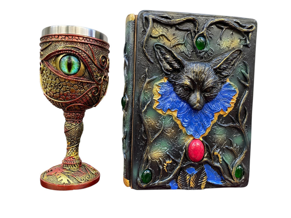 Подарочный набор Бокал 3 Око Зеленый и Блокнот 3 «Лесной Гримуар Лисы» Київ - зображення 1