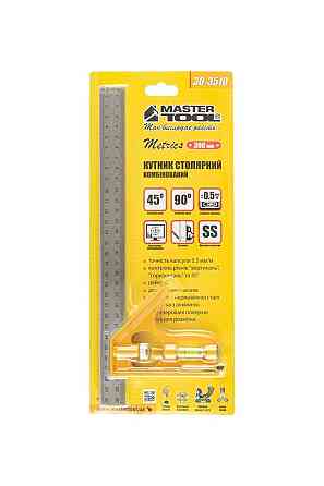 Угольник столяра комбинированный MASTERTOOL 300 мм с капсулой AL-SS 30-3510 Харків