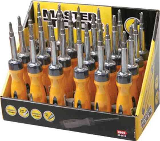 Отвертка MASTERTOOL 4-В-1 PH1-PH2/SL5-SL6 75 мм 40-0516 Харків