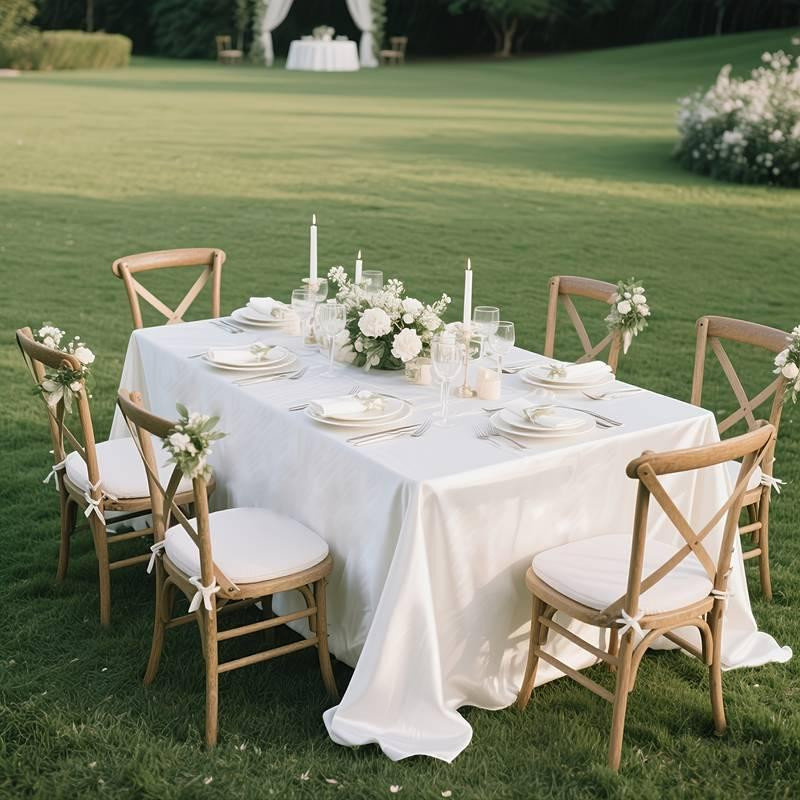 Скатерть банкетная праздничная Leeseph 240х400см белая Одесса - изображение 4