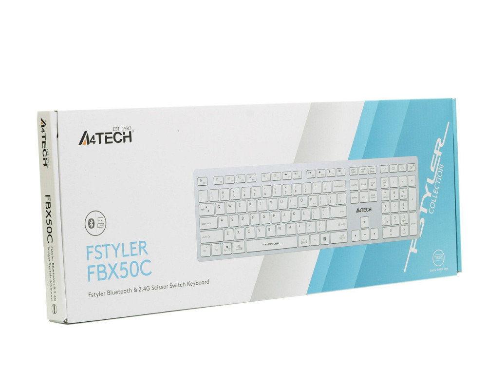 Клавиатура беспроводная A4Tech Fstyler FBX50C(White) белая Київ - зображення 8