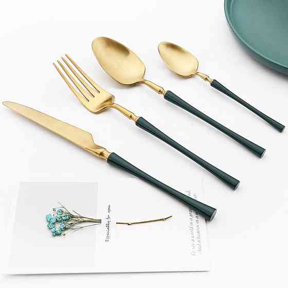 Набор столовых приборов Leeseph 20 предметов 5 персон зеленый Mv054 Одеса