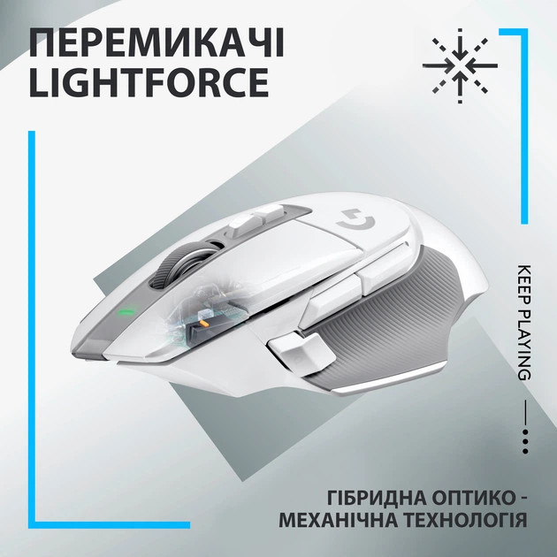 Мышь компьютерная безпроводная Logitech G502 X Lightspeed Wireless White L910-006189 белая Київ - зображення 2