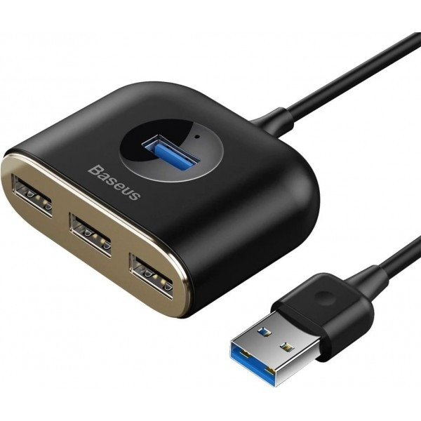 USB HUB Baseus Square round 4 in 1 (USB3.0 to USB3.0+3 USB2.0) 1m Black (CAHUB-AY01) (Код товару:176 Харків - зображення 1