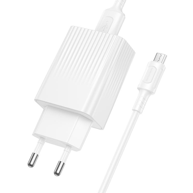 СЗУ Borofone BAS72A Source QC3.0 (1USB-A) + кабель USB to MicroUSB Херсон - зображення 4
