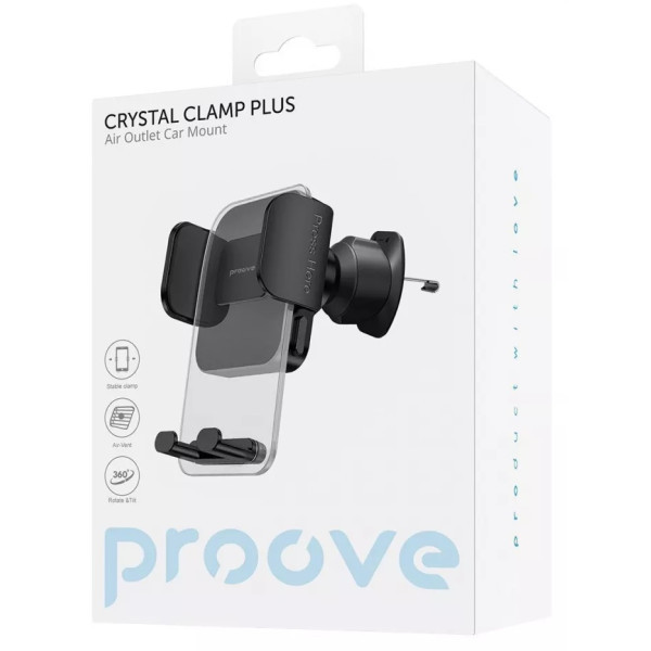 Автомобільний тримач Proove Crystal Clamp Plus Air Outlet Car Mount Black (CHCCP0000001) (Код товару Харьков - изображение 2