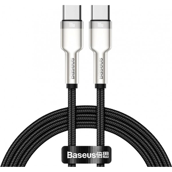 Кабель Baseus Cafule Series Metal Type-C to Type-C 100W 1m Black (CATJK-C01) Харків - зображення 1