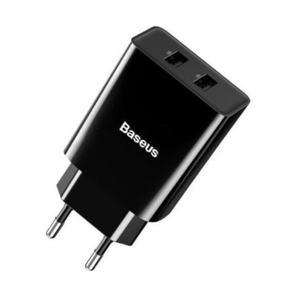 Мережевий зарядний пристрій Baseus Speed Mini Dual U Charger 10.5W EU Black (CCFS-R01) (Код товару:1 Харків - зображення 2