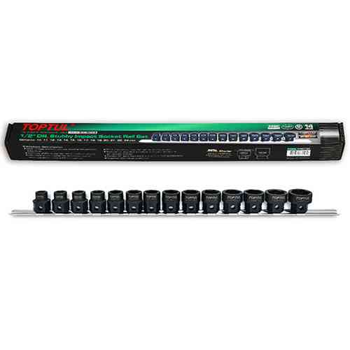 Набор головок ударных низкопрофильных с 6-гр. хвостовиком 1/2" 10-24мм 14ед. TOPTUL GDBU1402 Харьков