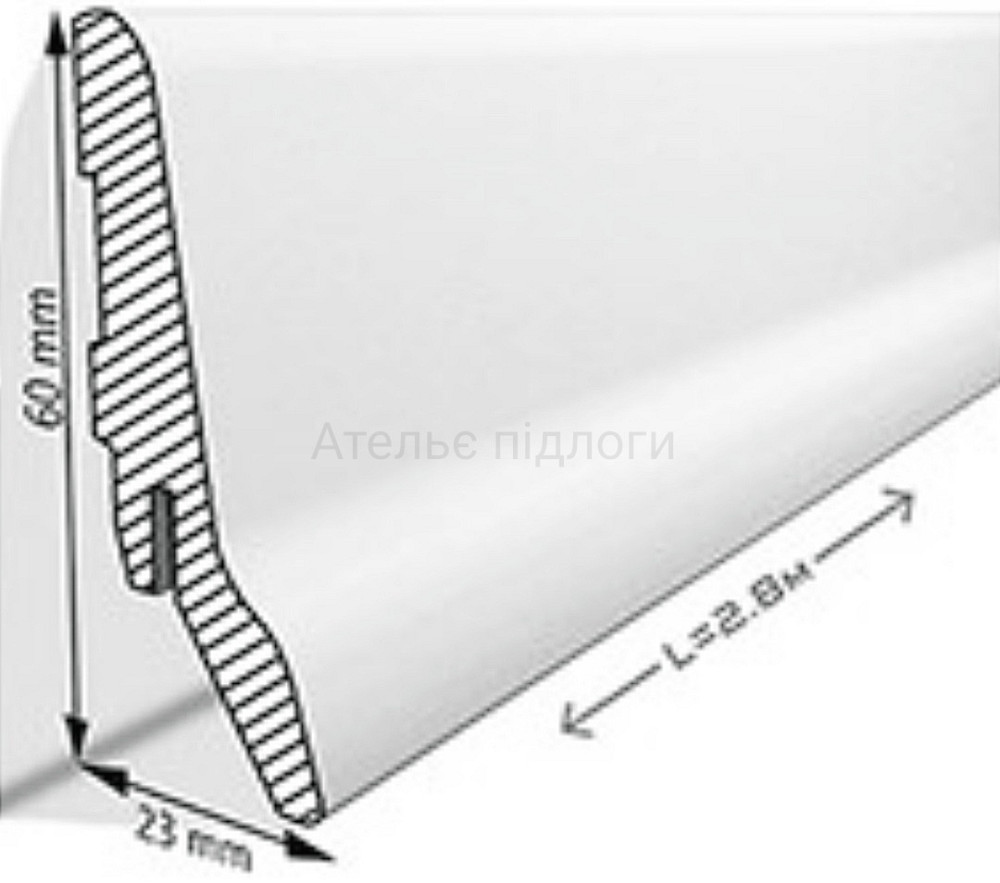 Плінтус МДФ Super profil ПП1662 Білий Киев - изображение 2