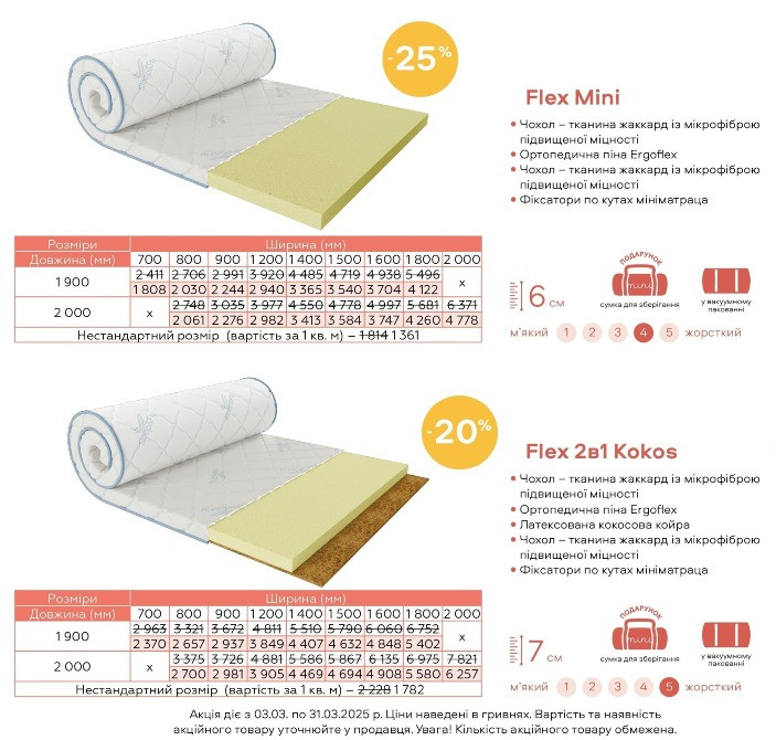 Мини-матрас (топпер, футон) Sleep&Fly Mini-тонкий матрас h=6-8см. Скидка до-25% Киев - изображение 5