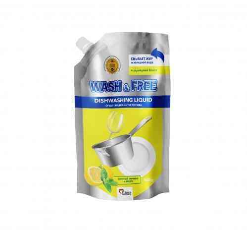 Засіб для миття посуду Wash & Free Лимон, м'ята 724663 500 мл Київ