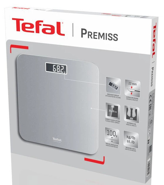 Весы напольные Tefal Premiss PP1801V0 160 кг серые Київ - зображення 3