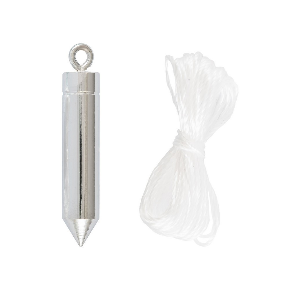 Отвес строительный MASTERTOOL металлический цилиндрический 100 г шнур L 5 м 30-0604 Харьков - изображение 2