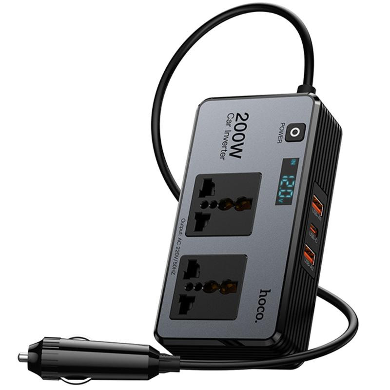 АЗУ инвертор Hoco Z66 New PD66W+QC3.0 (2USB-A/1C/2xSocket) (0.5m) Херсон - изображение 5