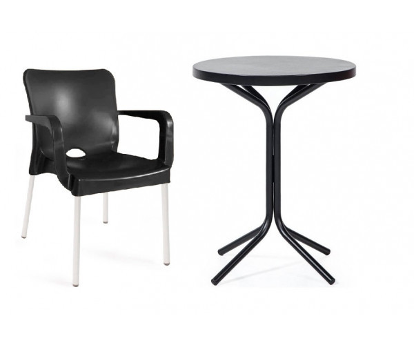 Стілець Флора пластиковий чорний Дніпро - зображення 4