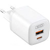 Мережевий зарядний пристрій XO L96 USB-C/USB-A PD QC3.0 30W 3A White (Код товару:26680) Харків